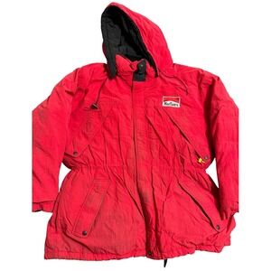 Vintage Marlboro Country Store Red Down Filled Nylon Adventure Jacket XXL 90s